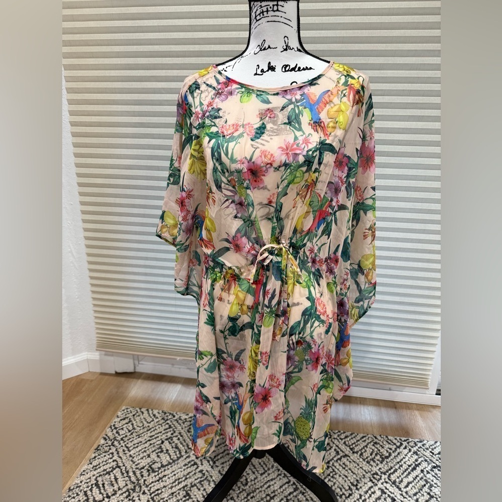 H&M Tropical Swim Coverup with Tie Waist